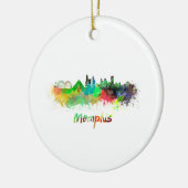 Memphis skyline in waterverf keramisch ornament (Links)