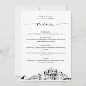 Memphis Skyline Mariage Dîner Carte menu 5x7 (Devant)