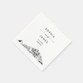 Memphis skyline moderne bruiloft cocktail servet (Hoek)