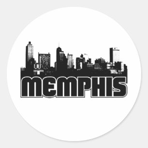Memphis Skyline Ronde Sticker