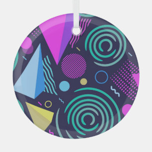 Memphis stijl geometrische vormen glas ornament