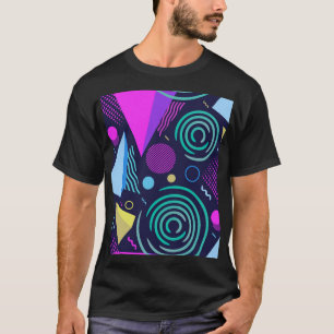 Memphis stijl geometrische vormen t-shirt