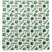 Memphis Style Geometric Pattern 110719 - Green Douchegordijn (Voorkant)