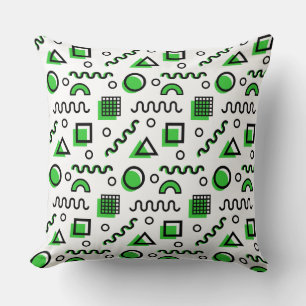 Memphis Style Geometric Pattern 110719 - Green Kussen
