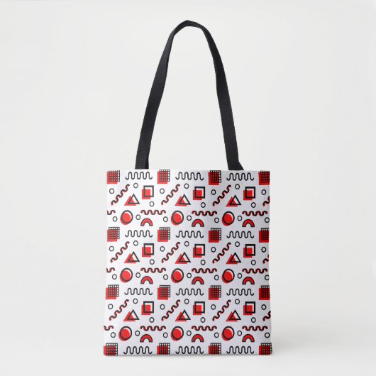 Memphis Style Geometric Pattern 110719 - Red Draagtas (Voorkant)