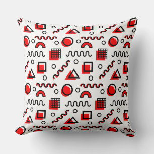 Memphis Style Geometric Pattern 110719 - Red Kussen