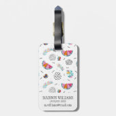 Memphis Style Tropical Summer Pattern Bagagelabel (Achterkant verticaal)