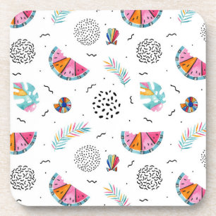 Memphis Style Tropical Summer Pattern Bier Onderzetter