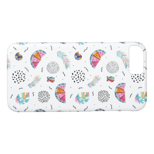 Memphis Style Tropical Summer Pattern Case-Mate iPhone Case (Achterkant (Horizontaal))