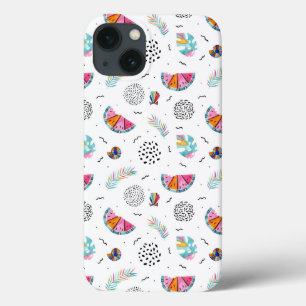 Memphis Style Tropical Summer Pattern iPhone 13 Hoesje