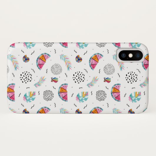 Memphis Style Tropical Summer Pattern Case-Mate iPhone Case (Achterkant (horizontaal))