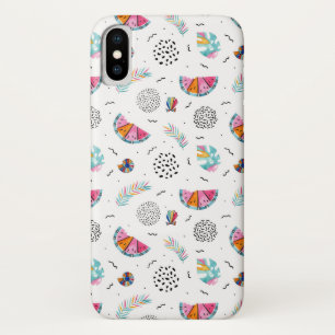 Memphis Style Tropical Summer Pattern iPhone X Hoesje
