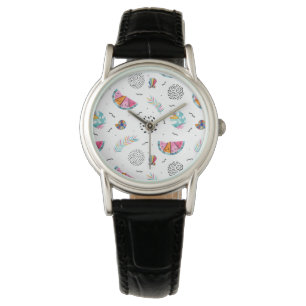 Memphis Style Tropical Summer Pattern Horloge