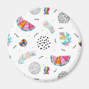 Memphis Style Tropical Summer Pattern Magneet