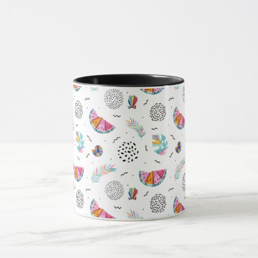 Memphis Style Tropical Summer Pattern Mok (Midden)