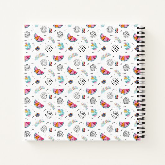 Memphis Style Tropical Summer Pattern Notitieboek (Achterkant)