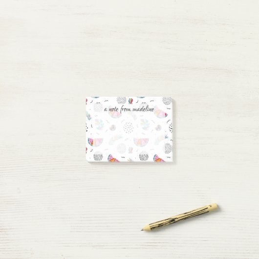 Memphis Style Tropical Summer Pattern Post-it® Notes (Op bureau)