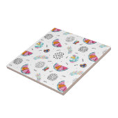 Memphis Style Tropical Summer Pattern Tegeltje (Zijkant)