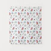 Memphis Style Tropical Summer Pattern Wandkleed (Voorkant)