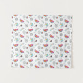 Memphis Style Tropical Summer Pattern Wandkleed (Voorkant (horizontaal))