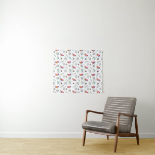 Memphis Style Tropical Summer Pattern Wandkleed