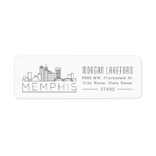 Memphis Stylized Skyline   Etiket