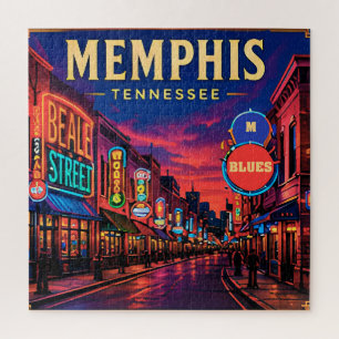 🎸 Memphis Tennessee Beale Street Uitzichten Legpuzzel
