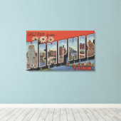 Memphis, Tennessee - Grote Letter-scènes 2 Canvas Afdruk (Insitu (Houten vloer))