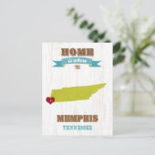 Memphis, Tennessee Kaart - Thuis is waar het hart  (Staand voorkant)