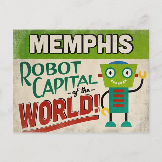 Memphis Tennessee Robot - Funny  Briefkaart (Voorkant)