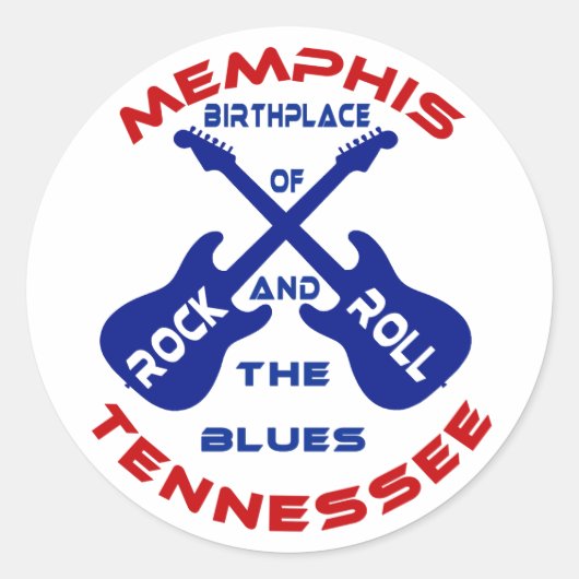Memphis, Tennessee Ronde Sticker (Voorkant)
