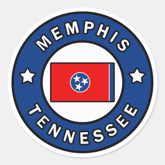 Memphis Tennessee Ronde Sticker (Voorkant)