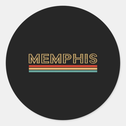 Memphis Tennessee Ronde Sticker (Voorkant)