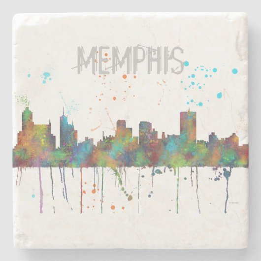 MEMPHIS, TENNESSEE SKYLINE - Onderzetter met steen (Voorkant)