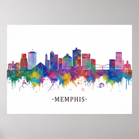 Memphis Tennessee Skyline Poster (Voorkant)