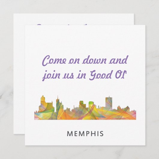 MEMPHIS, TENNESSEE SKYLINE WB1 - SAVE THE DATE (Voorkant / Achterkant)