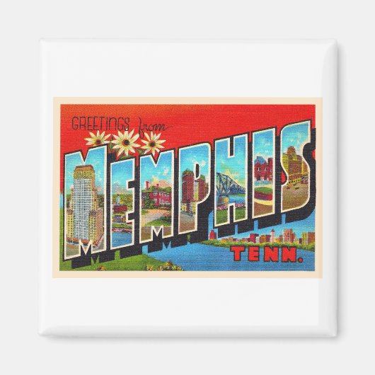 Memphis Tennessee TN  groot Briefkaart Magneet (Voorkant)