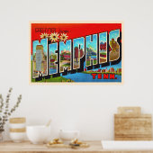 Memphis Tennessee TN groot Briefkaart Poster (Keuken)