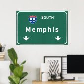 Memphis Tennessee tn Interstate Highway Freeway : Poster (Thuiskantoor)