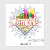 Memphis Tennessee Verenigde Staten Retro Skyline Sticker (Vel)