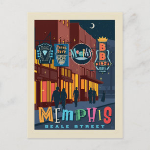 Memphis, TN   Beale Street Neon Briefkaart