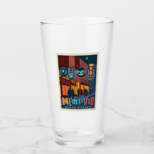 Memphis, TN | Beale Street Neon Glas (Voorkant)