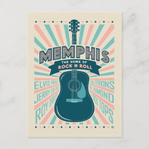 Memphis, TN: Gitaarserie   rock-'n-roll Briefkaart