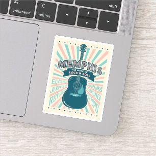 Memphis, TN: Gitaarserie   rock-'n-roll Sticker