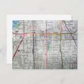 MEMPHIS, TN  Map Briefkaart (Voorkant / Achterkant)