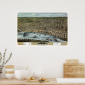 Memphis, TN Panoramische Kaart - 1870 Poster (Keuken)