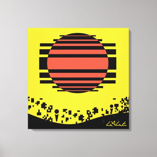 Memphis Tossed Bits Canvas Afdruk (Voorkant)