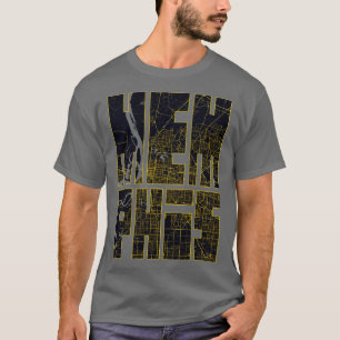 Memphis USA City Map Typography Gold Art Deco T-shirt