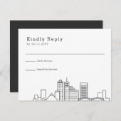 Memphis Wedding | Gestileerde Skyline RSVP (Voorkant / Achterkant)