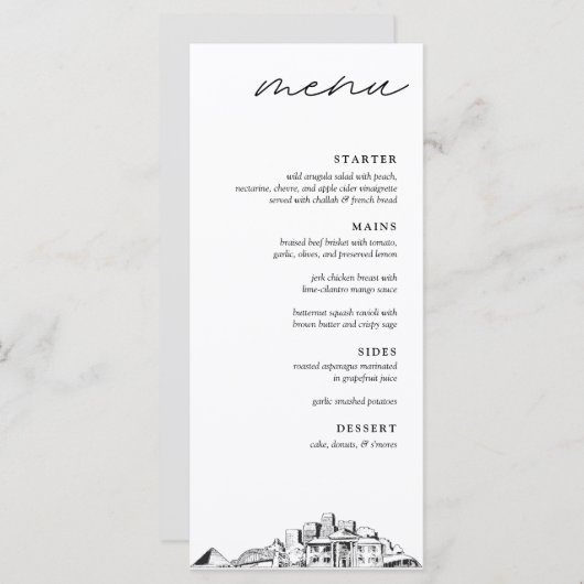 Memphis Wedding Reception Dinner Menu (Devant / Derrière)